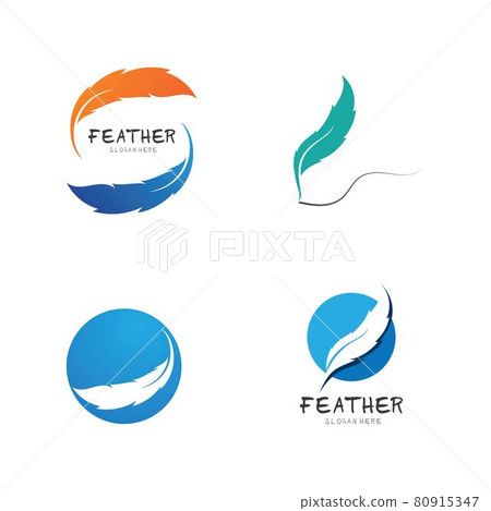 Feather pen logo and symbol vector image Feather pen logo and symbol vector image 80915347