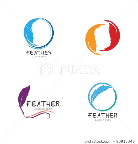Feather pen logo and symbol vector image 80915348