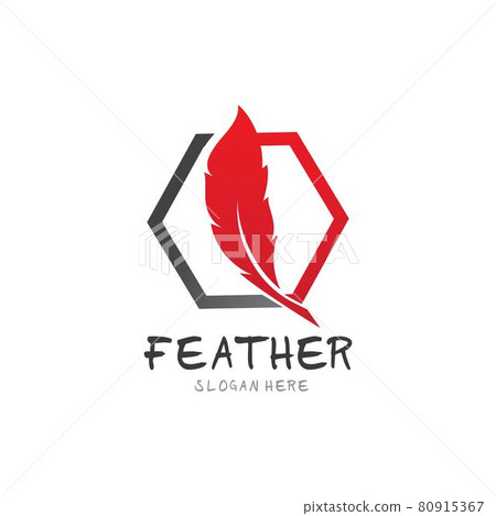 Feather pen logo and symbol vector image 80915367