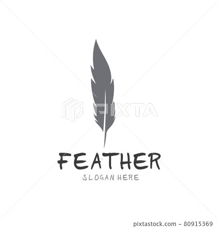Feather pen logo and symbol vector image Feather pen logo and symbol vector image 80915369