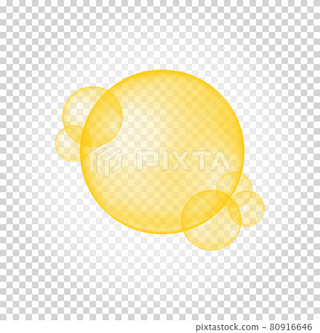 Golden glossy bubbles on transparent background. Collagen droplets, keratin, serum, jojoba cosmetic oil, vitamin A or E, omega fatty acid balls. Vector realistic illustration Golden glossy bubbles on transparent background. Collagen droplets, keratin, serum, jojoba cosmetic oil, vitamin A or E, omega fatty acid balls. Vector realistic illustration 80916646