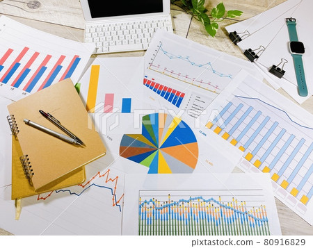 Business image Tablet PC and graph 80916829