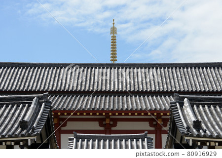 Shitennoji Temple, a temple and a five-storied pagoda, Tennoji Ward, Osaka City 80916929