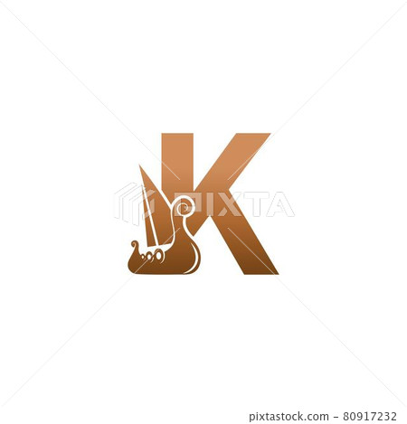 Letter K with logo icon viking sailboat design template 80917232