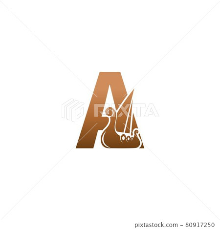 Letter A with logo icon viking sailboat design template 80917250