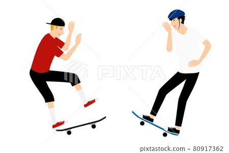 Men with skateboarding troubles, accidents and clashes with other skaters 80917362