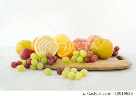 Assorted fruits on a white background 80919629