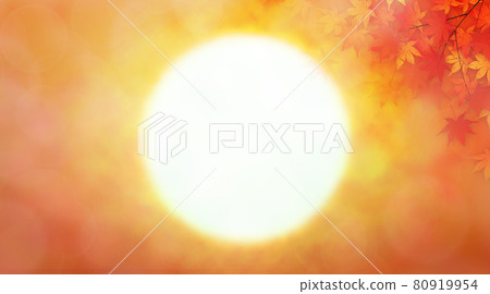 Autumn leaves and sunset background material Autumn leaves and sunset background material 80919954