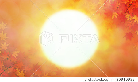 Autumn leaves and sunset background material Autumn leaves and sunset background material 80919955