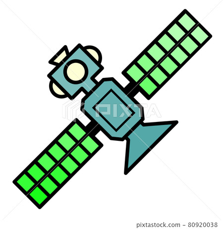 A simple illustration of an artificial satellite in outer space 80920038