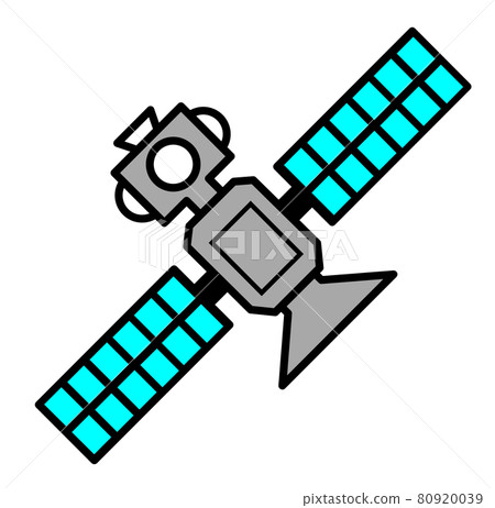 A simple illustration of an artificial satellite in outer space 80920039