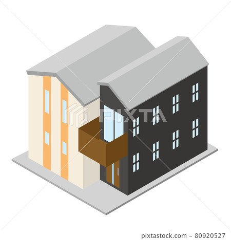 單戶住宅插畫我的家二層等距立體圖 單戶住宅插畫我的家二層等距立體圖 80920527