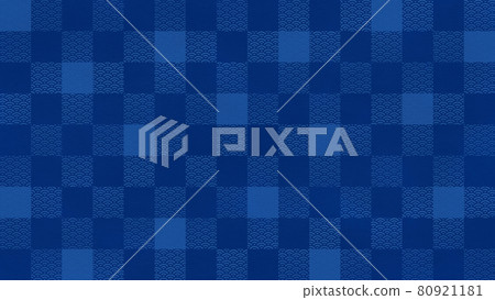 方格圖案與青海波浪馬賽克風格背景素材 80921181