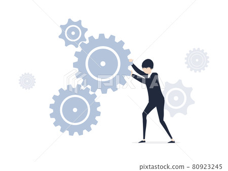 Illustration material of office workers who do not want to be the gear of the organization 80923245