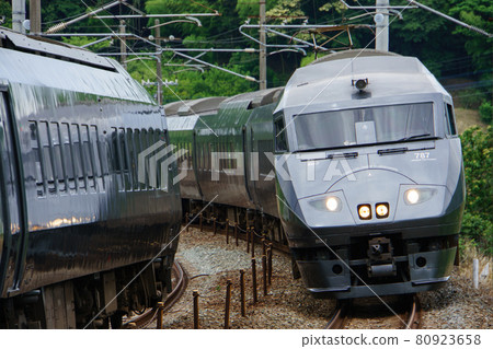 787 series limited express train passing each other (JR Kyushu) 787 series limited express train passing each other (JR Kyushu) 80923658