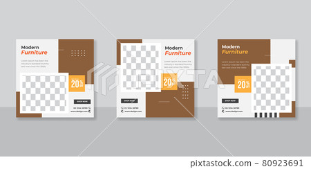Modern Furniture social media post templates design 80923691