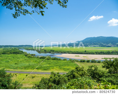 View of the Kitakami River from Hiraizumi Takadachi August 80924730