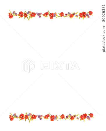 Flower line up and down - Stock Illustration [80926381] - PIXTA