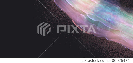 Alcohol ink background illustration) Rainbow-colored jellyfish image art fantastic gradation black background light Alcohol ink background illustration) Rainbow-colored jellyfish image art fantastic gradation black background light 80926475