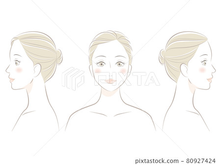 Woman's front and profile 80927424