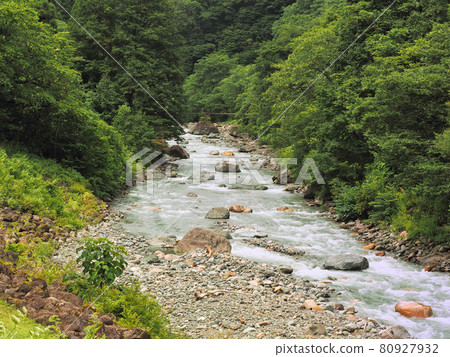 Kotakigawa Jade Gorge, Itoigawa City in Summer Kotakigawa Jade Gorge, Itoigawa City in Summer 80927932