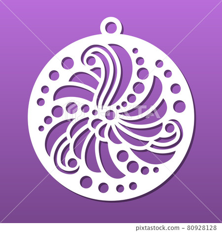 Laser cnc cut pendant, ball or coaster. Stencil for cutting or engraving. Abstract geometric pattern. Paper art, mandala ornament, wall hanging, decorative element. Vector illustration Laser cnc cut pendant, ball or coaster. Stencil for cutting or engraving. Abstract geometric pattern. Paper art, mandala ornament, wall hanging, decorative element. Vector illustration 80928128