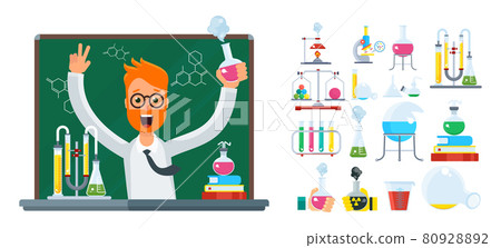 Young bearded male scientist in the laboratory. Young bearded male scientist in the laboratory. 80928892