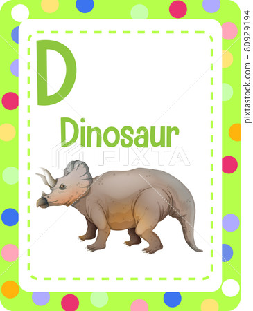 Alphabet flashcard with letter D for Dinosaur Alphabet flashcard with letter D for Dinosaur 80929194