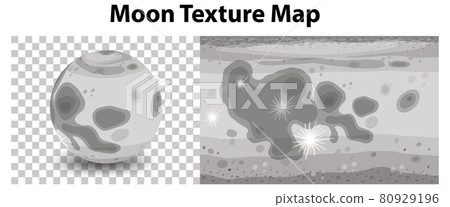 Moon planet on transparent with Moon texture map Moon planet on transparent with Moon texture map 80929196
