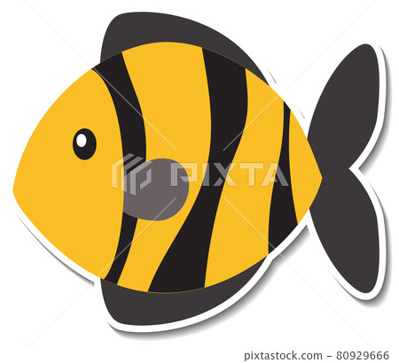 Cute fish sea animal cartoon sticker Cute fish sea animal cartoon sticker 80929666