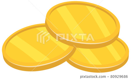 Gold coins in cartoon style isolated Gold coins in cartoon style isolated 80929686