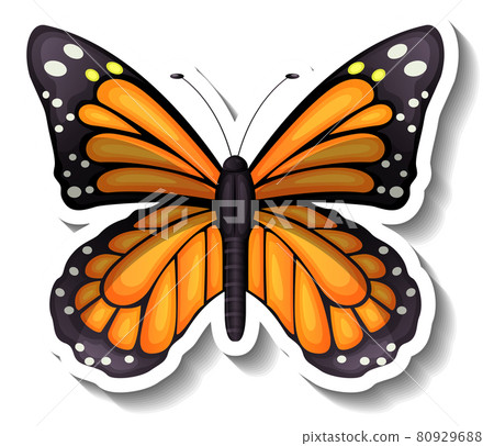 A sticker template with butterfly or moth isolated 80929688
