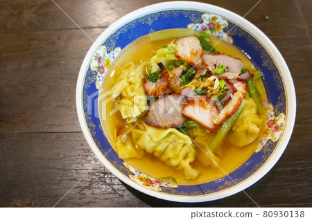 Chinese food, Wonton and noodle for traditonal gourmet dumpling image 80930138