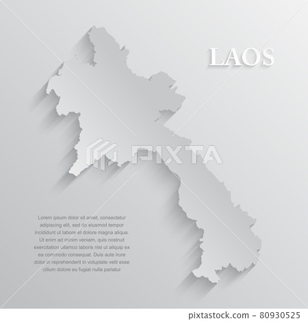 Minimal white map Laos, template Asia country Minimal white map Laos, template Asia country 80930525