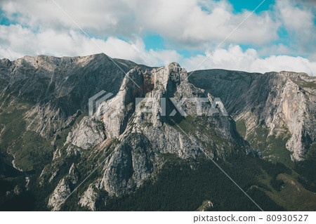 High altitude mountain landscape under blue sky High altitude mountain landscape under blue sky 80930527