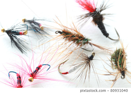 Hair burrs used for mountain stream and river fishing 80931040