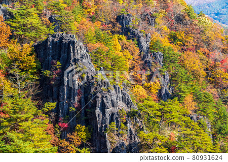 Mt. Ryozen in autumn colors <Fukushima Prefecture> Benteniwa 80931624