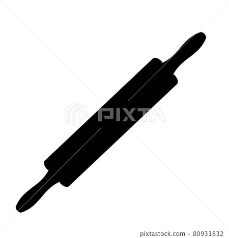 rolling pin icon on white background. Wooden rolling pin plunger sign. Kitchen appliance symbol. flat style. 80931832