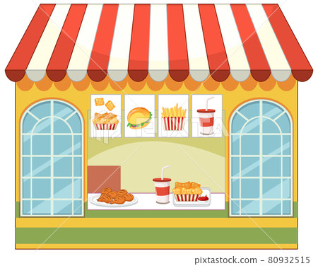 Front of fast food store isolated 80932515