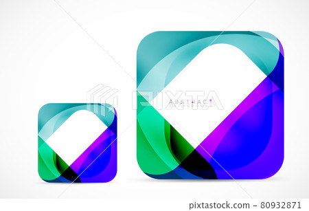 Minimal background. Abstract square shape with round corners created with wavy forms. Vector Illustration For Wallpaper, Banner, Background, Landing Page Minimal background. Abstract square shape with round corners created with wavy forms. Vector Illustration For Wallpaper, Banner, Background, Landing Page 80932871