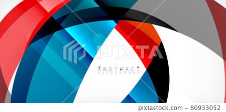 Geometric abstract background. Circle created with overlapping color shapes. Vector Illustration For Wallpaper, Banner, Background, Landing Page 80933052