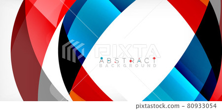 Geometric abstract background. Circle created with overlapping color shapes. Vector Illustration For Wallpaper, Banner, Background, Landing Page 80933054
