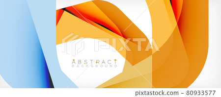 Minimal abstract background - color overlapping shapes on white with shadow lines. Vector Illustration For Wallpaper, Banner, Background, Landing Page Minimal abstract background - color overlapping shapes on white with shadow lines. Vector Illustration For Wallpaper, Banner, Background, Landing Page 80933577