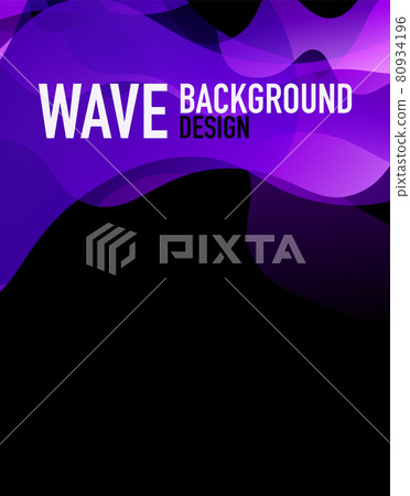 Vertical fluid gradient wave abstract background. Bright color waves in the dark. Vector Illustration For Wallpaper, Banner, Background, Landing Page 80934196