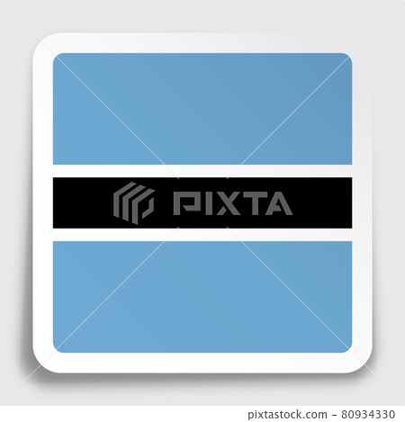 botswana flag icon on paper square sticker with shadow. Button for mobile application or web. Vector 80934330