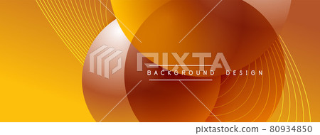 Gradient circles with shadows. Vector techno abstract background. Modern overlapping forms wallpaper background, design template Gradient circles with shadows. Vector techno abstract background. Modern overlapping forms wallpaper background, design template 80934850