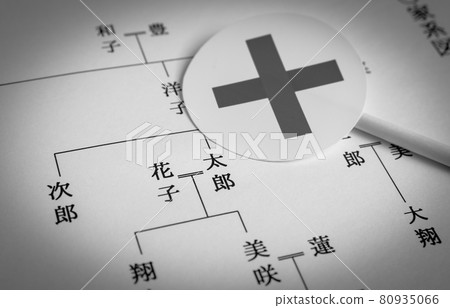 家譜與十字標記 配偶 夫婦 父母與孩子 × 繼承糾紛 80935066