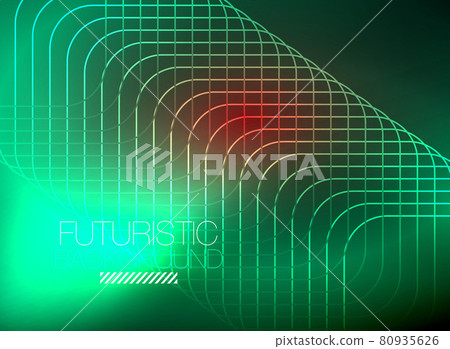 Neon color square shape lines abstract background. Shiny magic energy and motion concept, vector abstract wallpaper background Neon color square shape lines abstract background. Shiny magic energy and motion concept, vector abstract wallpaper background 80935626