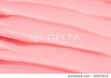 .Creamy pink skincare lotion mousse product closeup. Peach cream, moisturizer spread, sunscreen cosmetic smear background. Moisturizing beauty creme, balm swatch, pink paint, yogurt texture .Creamy pink skincare lotion mousse product closeup. Peach cream, moisturizer spread, sunscreen cosmetic smear background. Moisturizing beauty creme, balm swatch, pink paint, yogurt texture 80935658