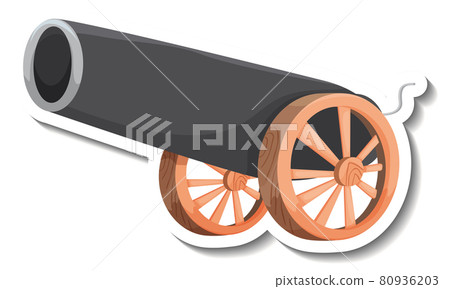 Sticker template with Cannon gun isolated Sticker template with Cannon gun isolated 80936203
